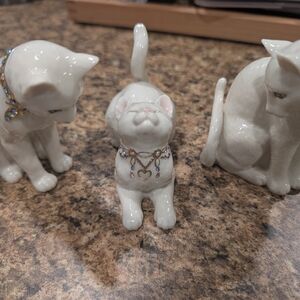 Lenox Cream Cat Figurines with Jewel Accents Set Of 3